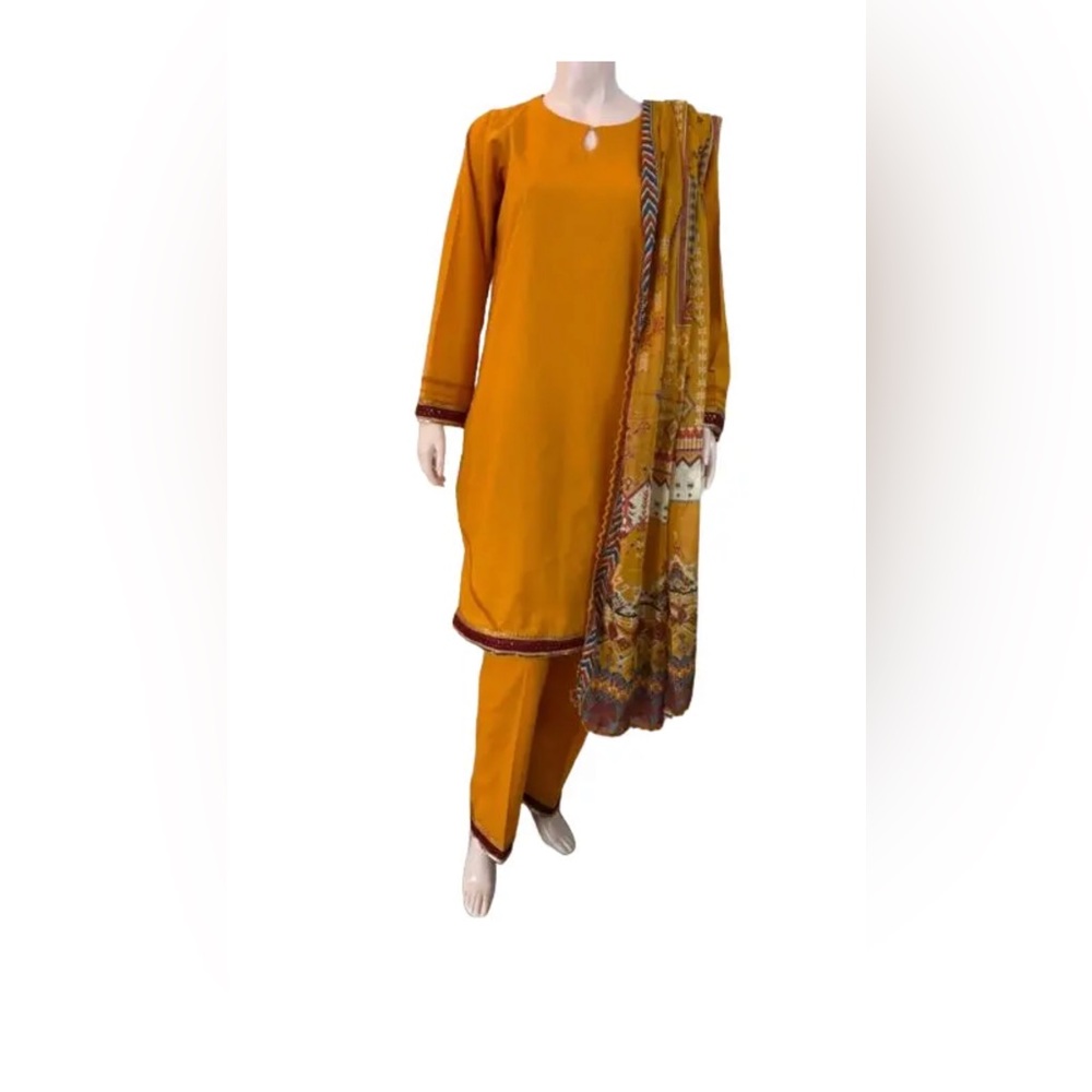 Pakistani/Indian Dress Shalwar Kameez stitched (3PC) (Lawn)  HC022
